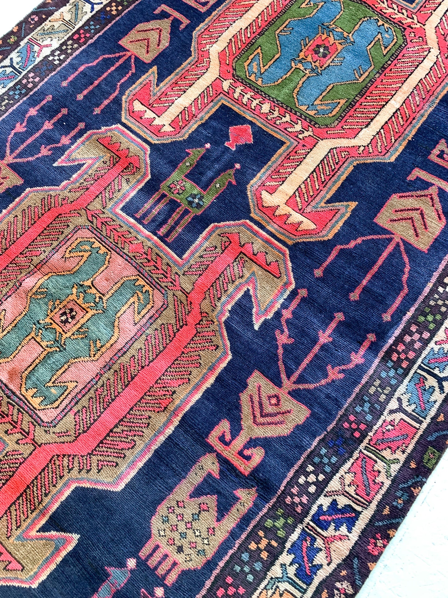 No. A1035 - 4.4' x 9.8' Vintage Persian Tribal Rug