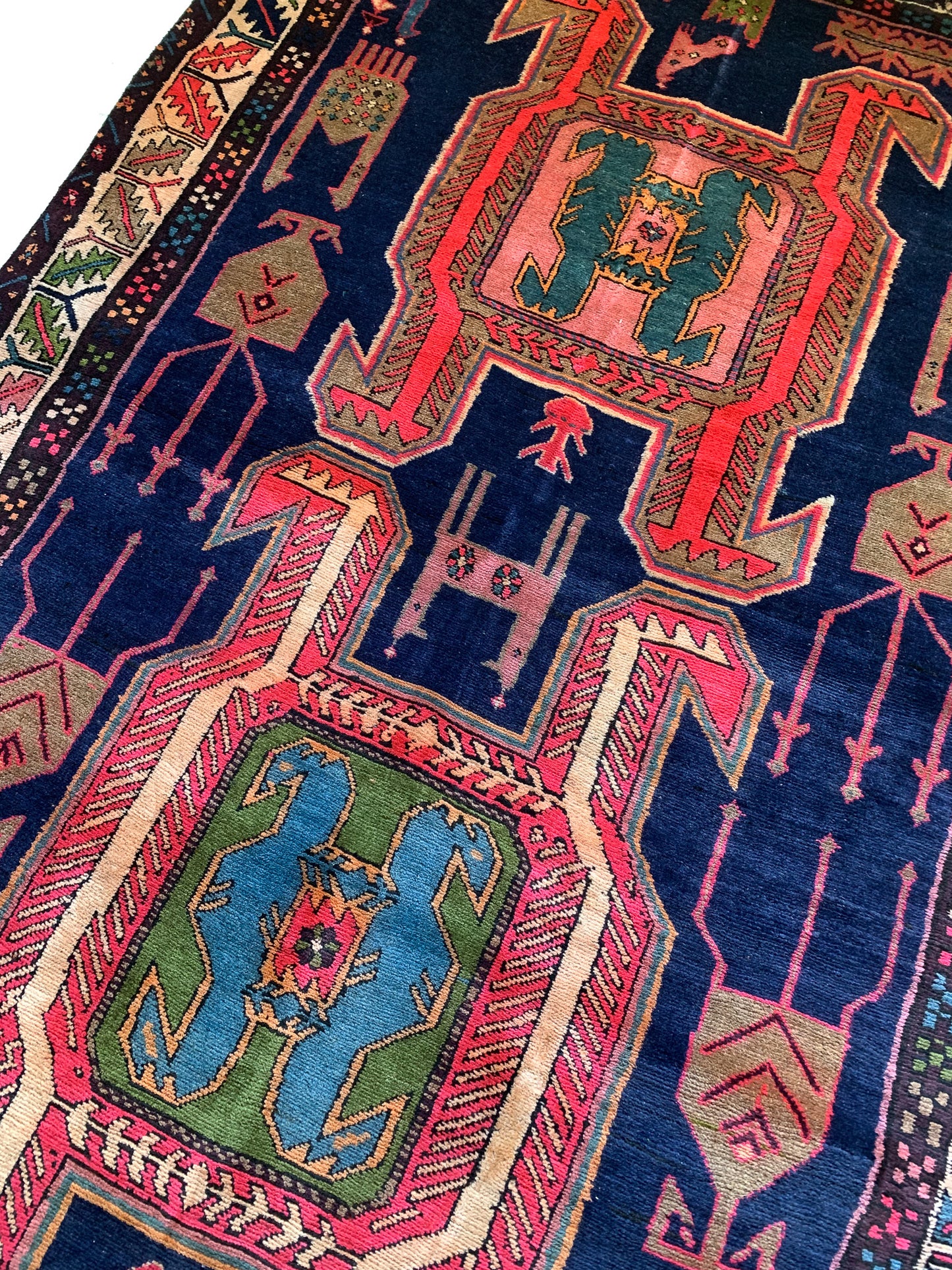 No. A1035 - 4.4' x 9.8' Vintage Persian Tribal Rug