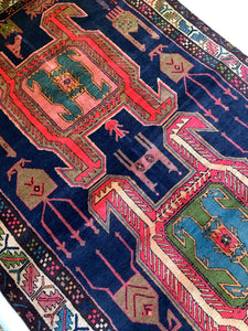 No. A1035 - 4.4' x 9.8' Vintage Persian Tribal Rug
