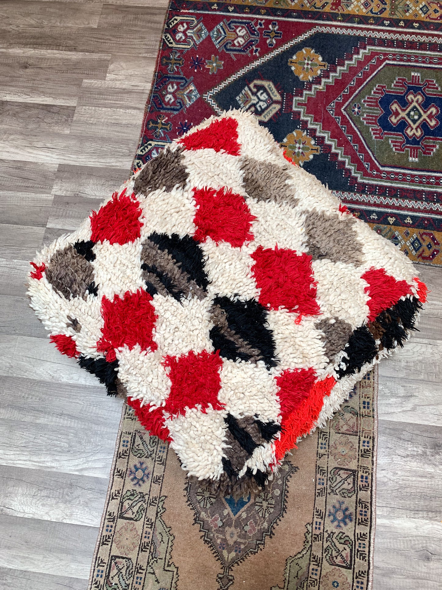 Moroccan Rug Floor Pouf / Pet Bed #361