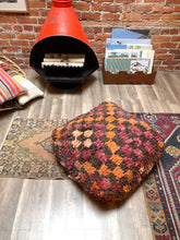 Load image into Gallery viewer, Moroccan Rug Floor Pouf / Pet Bed #363
