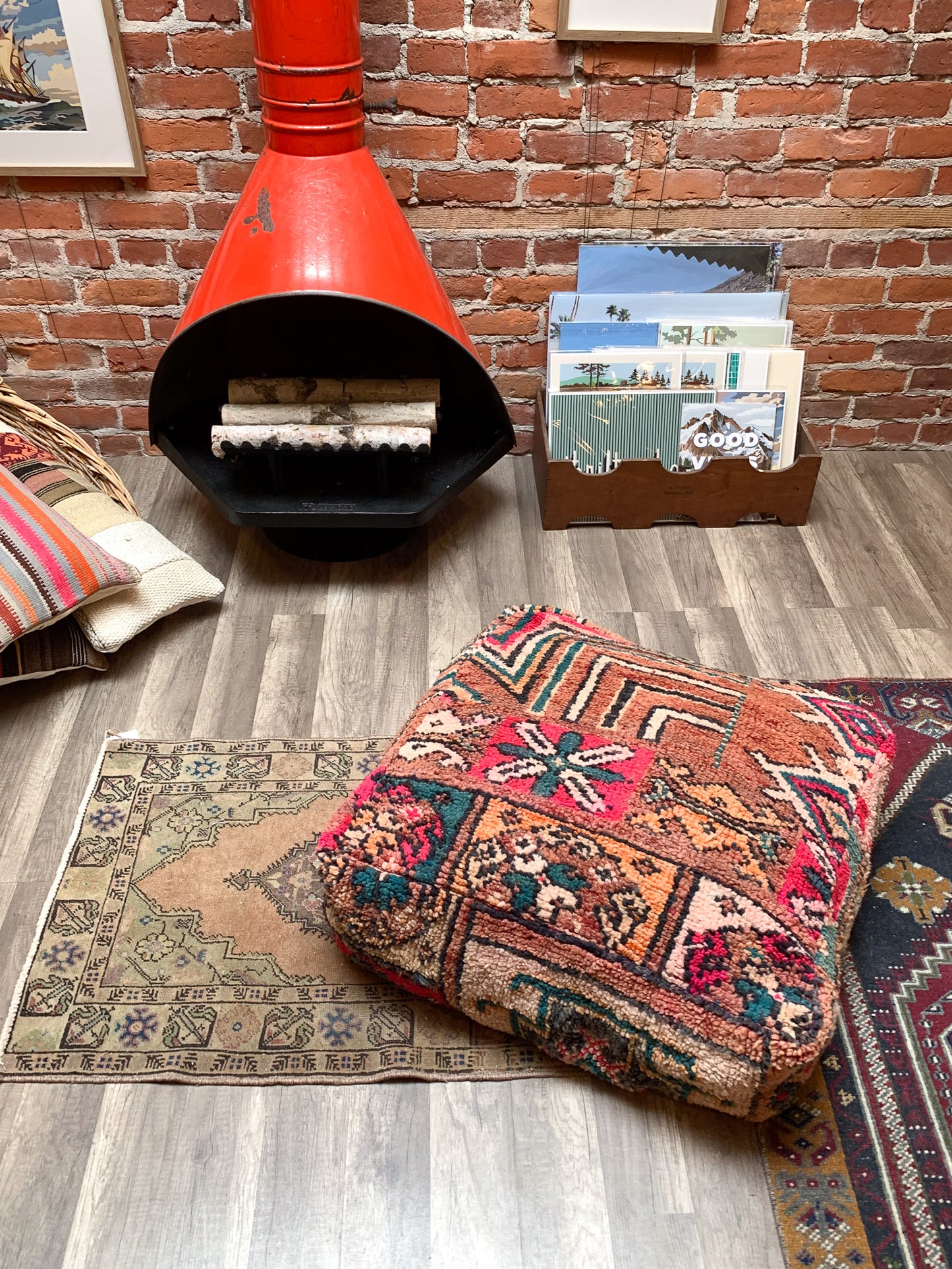 Moroccan Rug Floor Pouf / Pet Bed #355