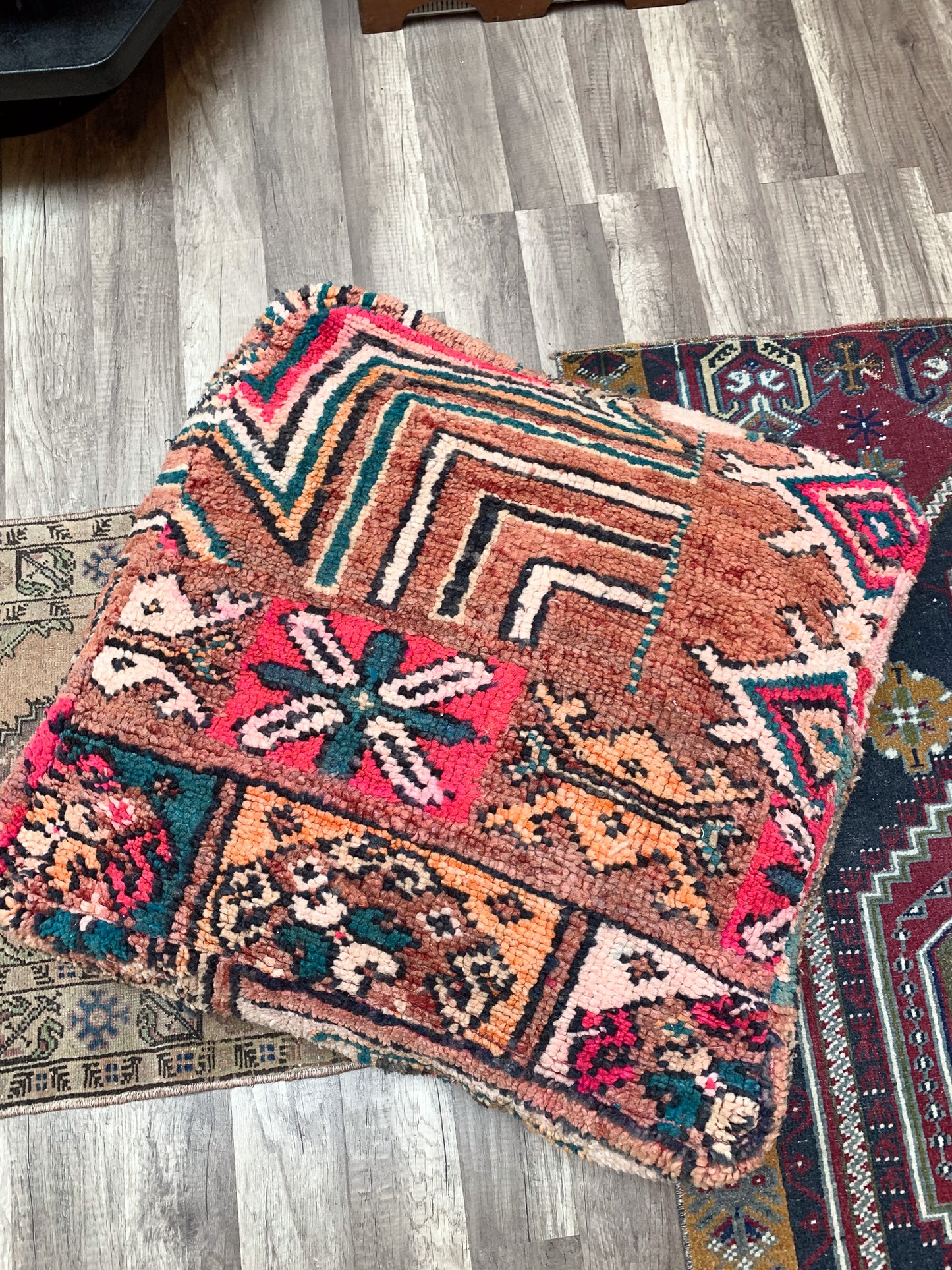 Moroccan Rug Floor Pouf / Pet Bed #355