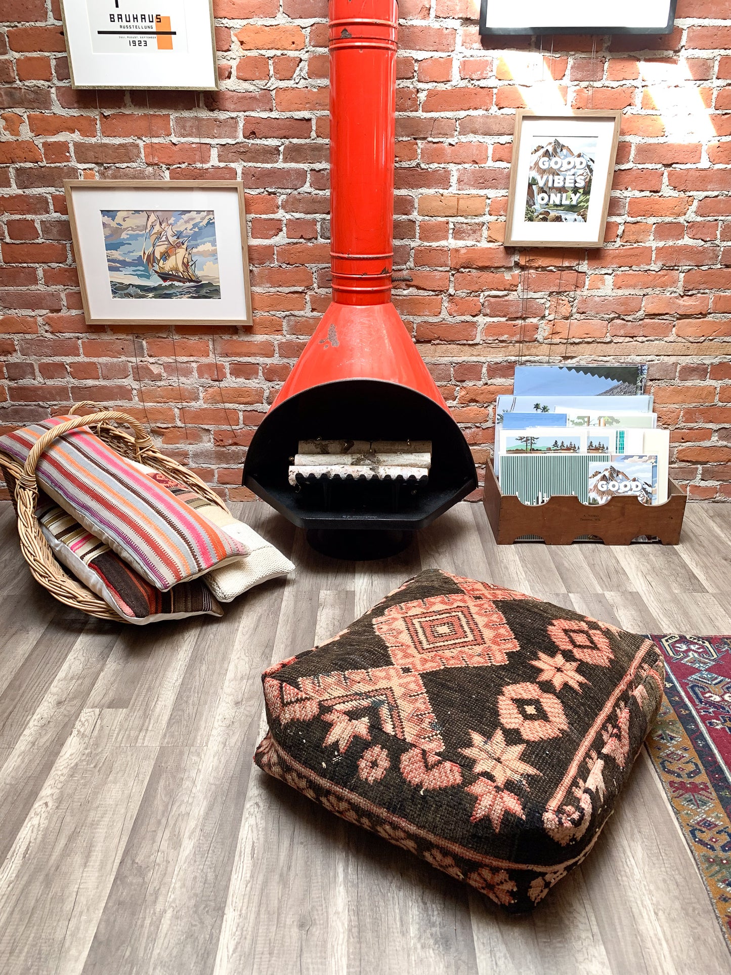 Moroccan Rug Floor Pouf / Pet Bed #356