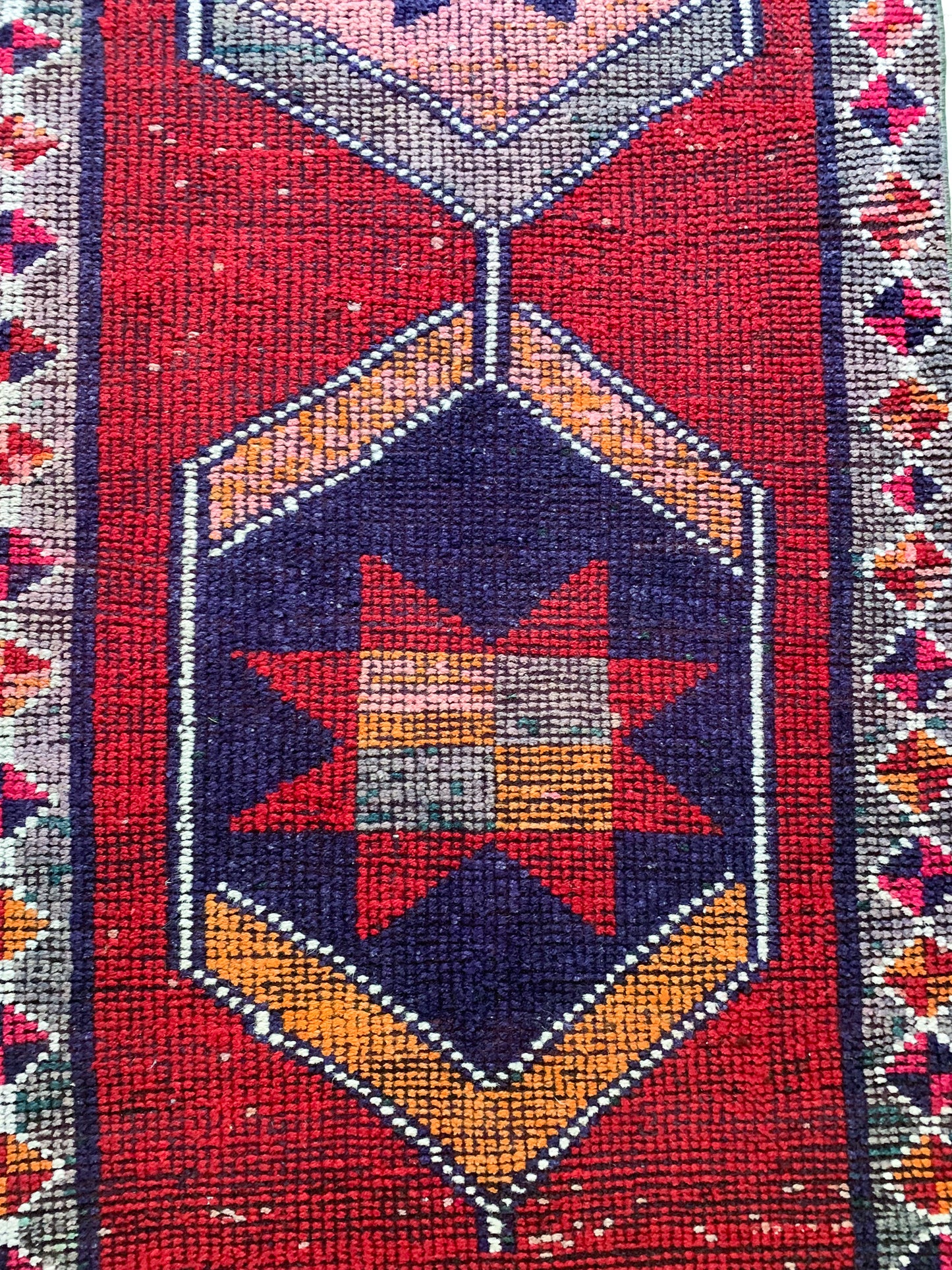 Reserved for Try On - No. R1036 - 2.9' x 9.3' Vintage Turkish Herki Runner Rug