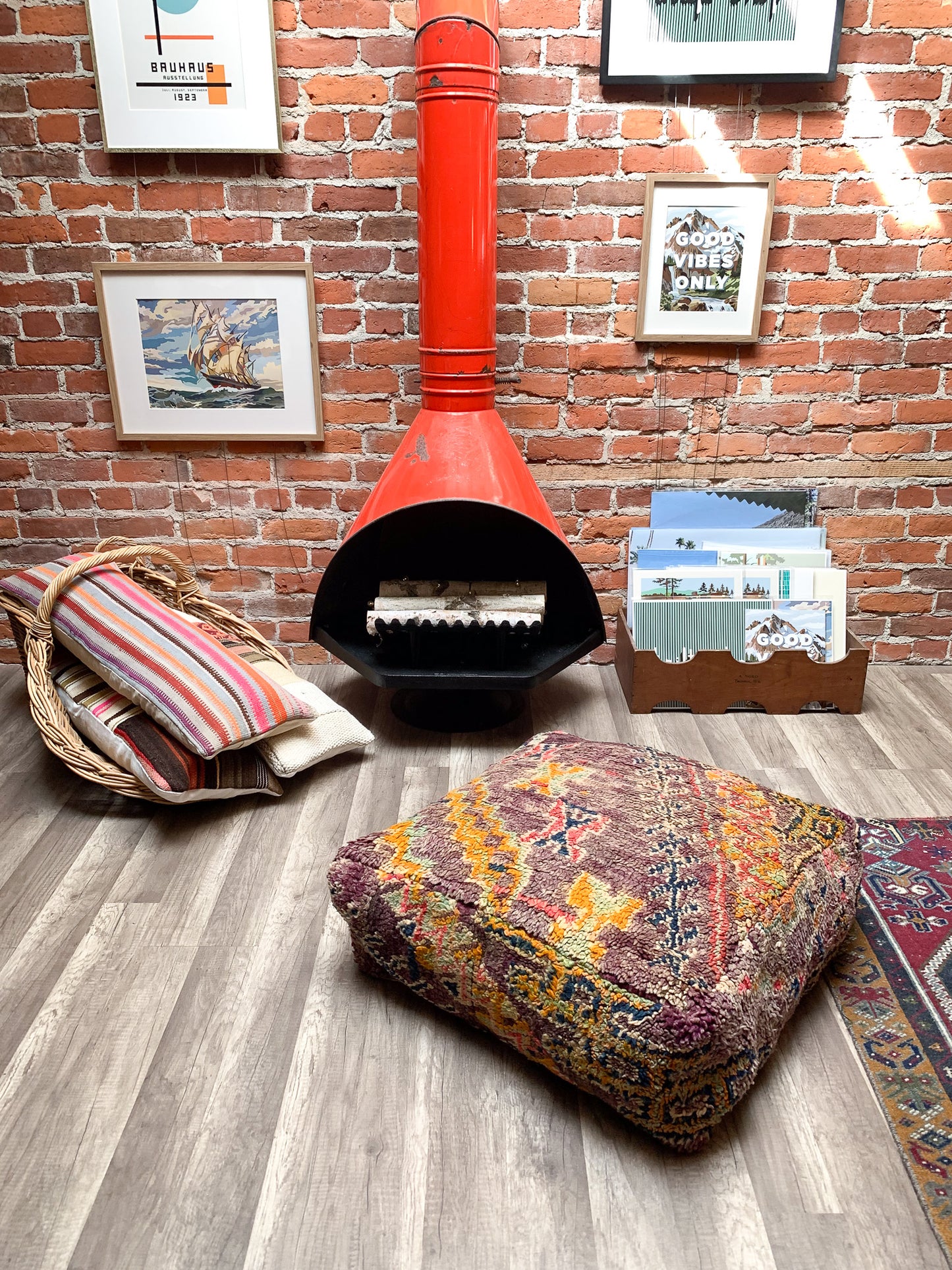 Moroccan Rug Floor Pouf / Pet Bed #360