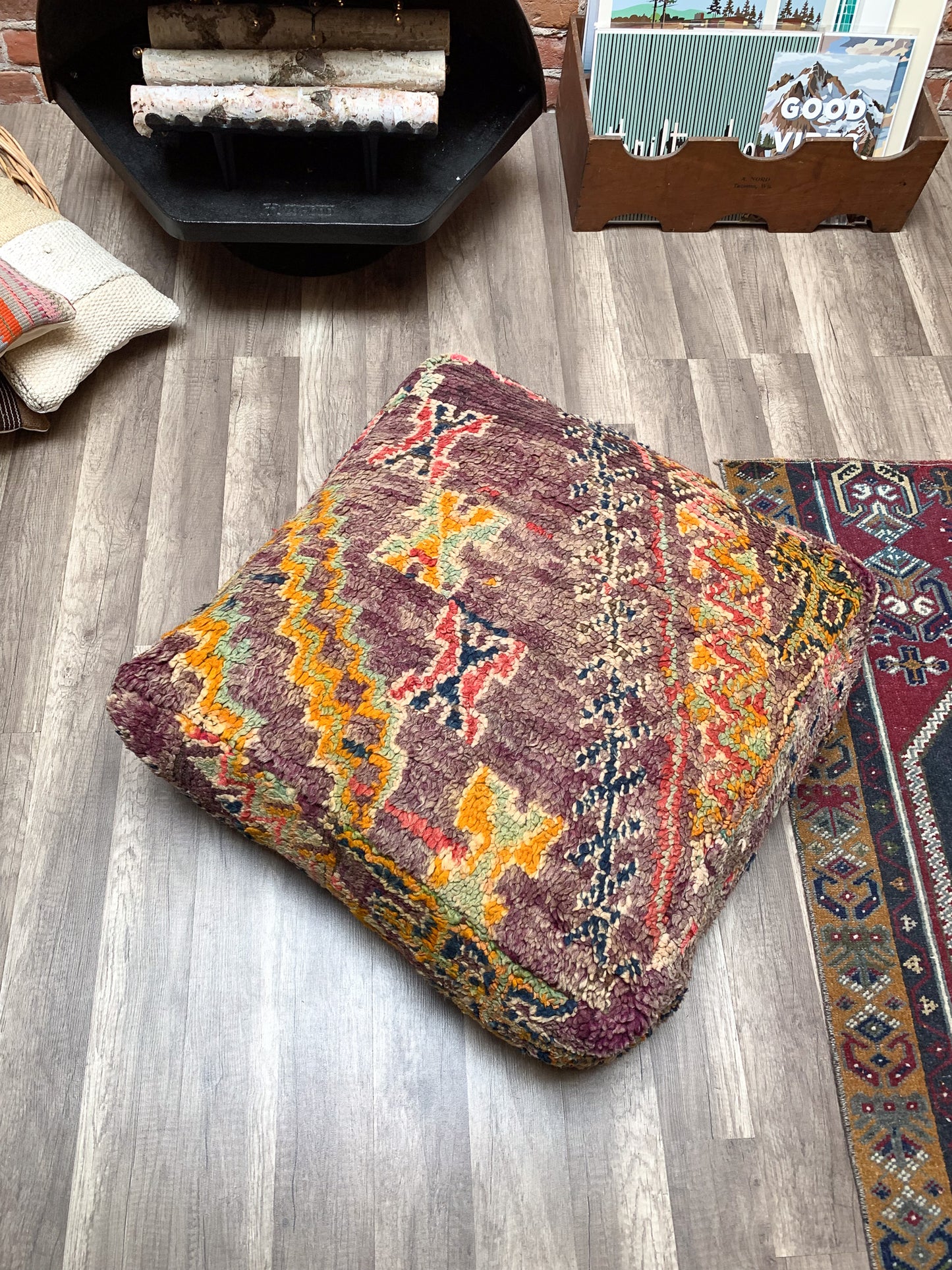 Moroccan Rug Floor Pouf / Pet Bed #360