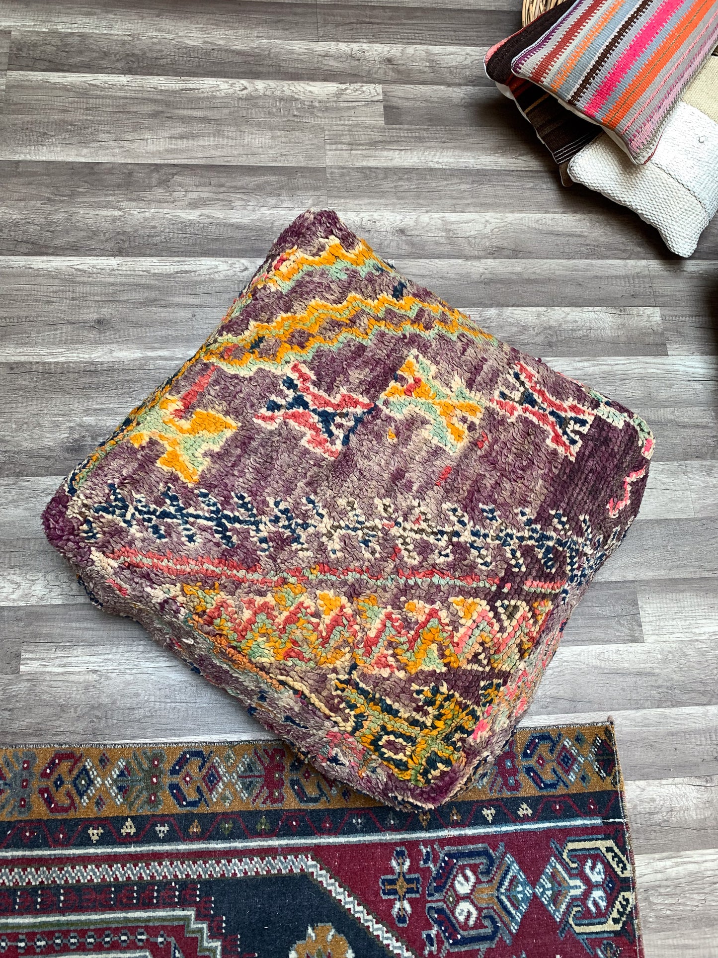 Moroccan Rug Floor Pouf / Pet Bed #360