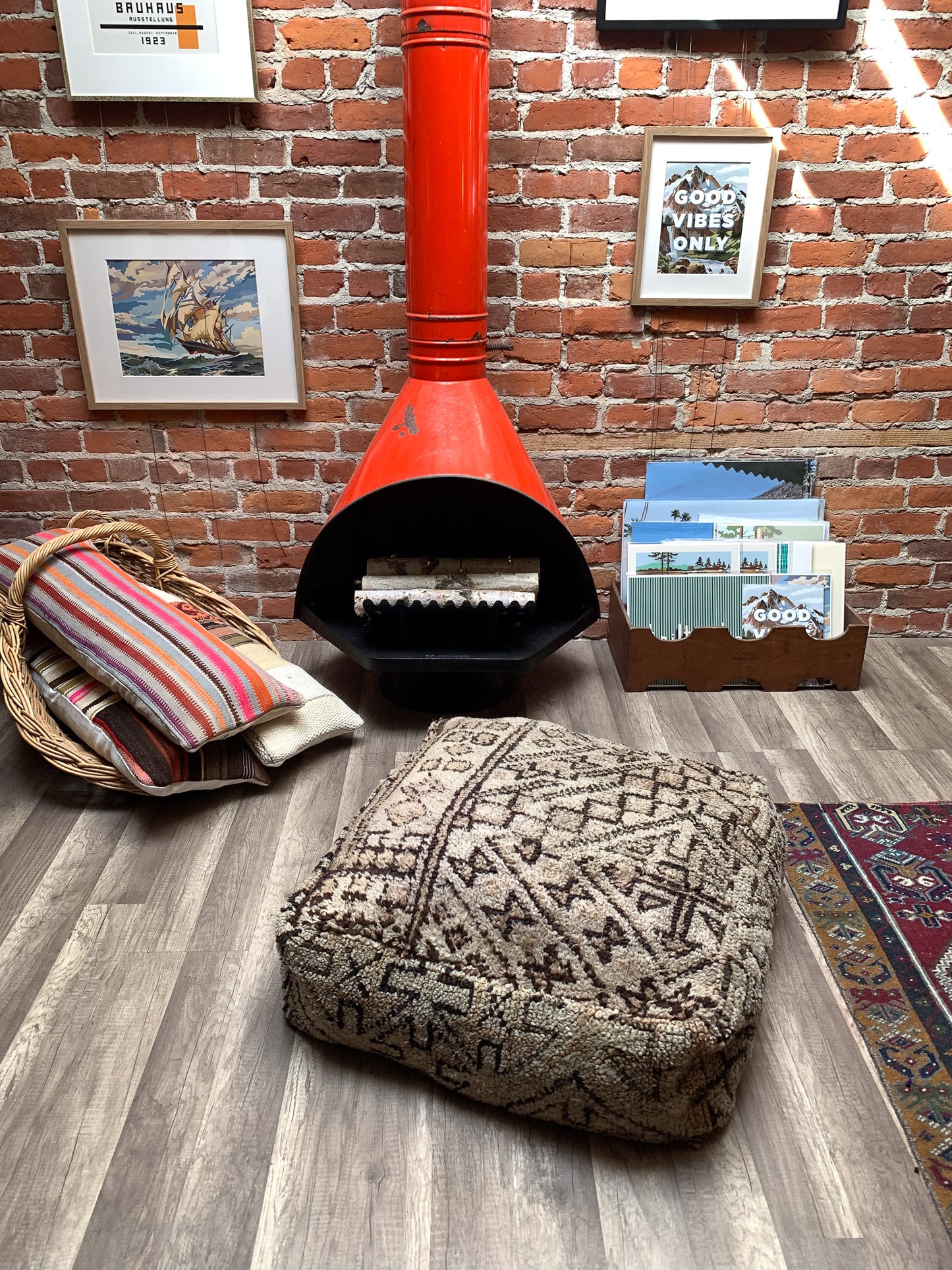 Moroccan Rug Floor Pouf / Pet Bed #359