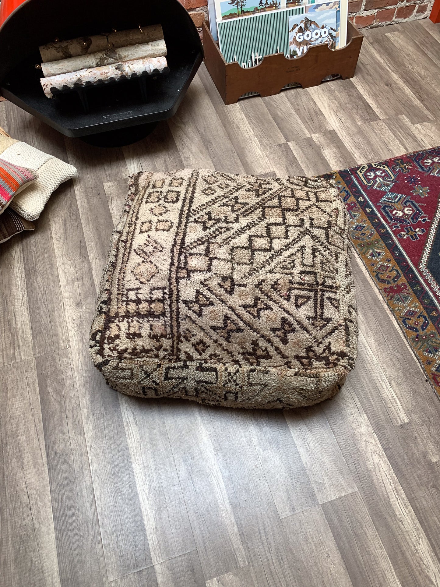 Moroccan Rug Floor Pouf / Pet Bed #359