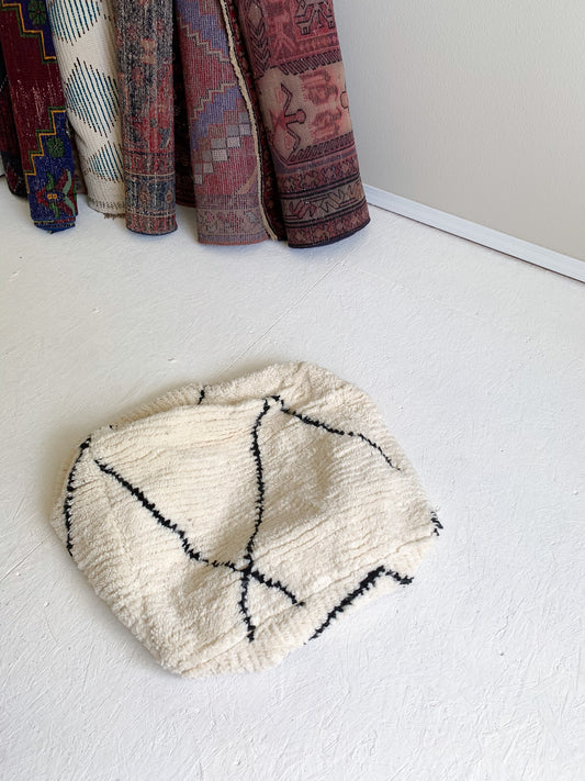 Moroccan Rug Floor Pouf #328