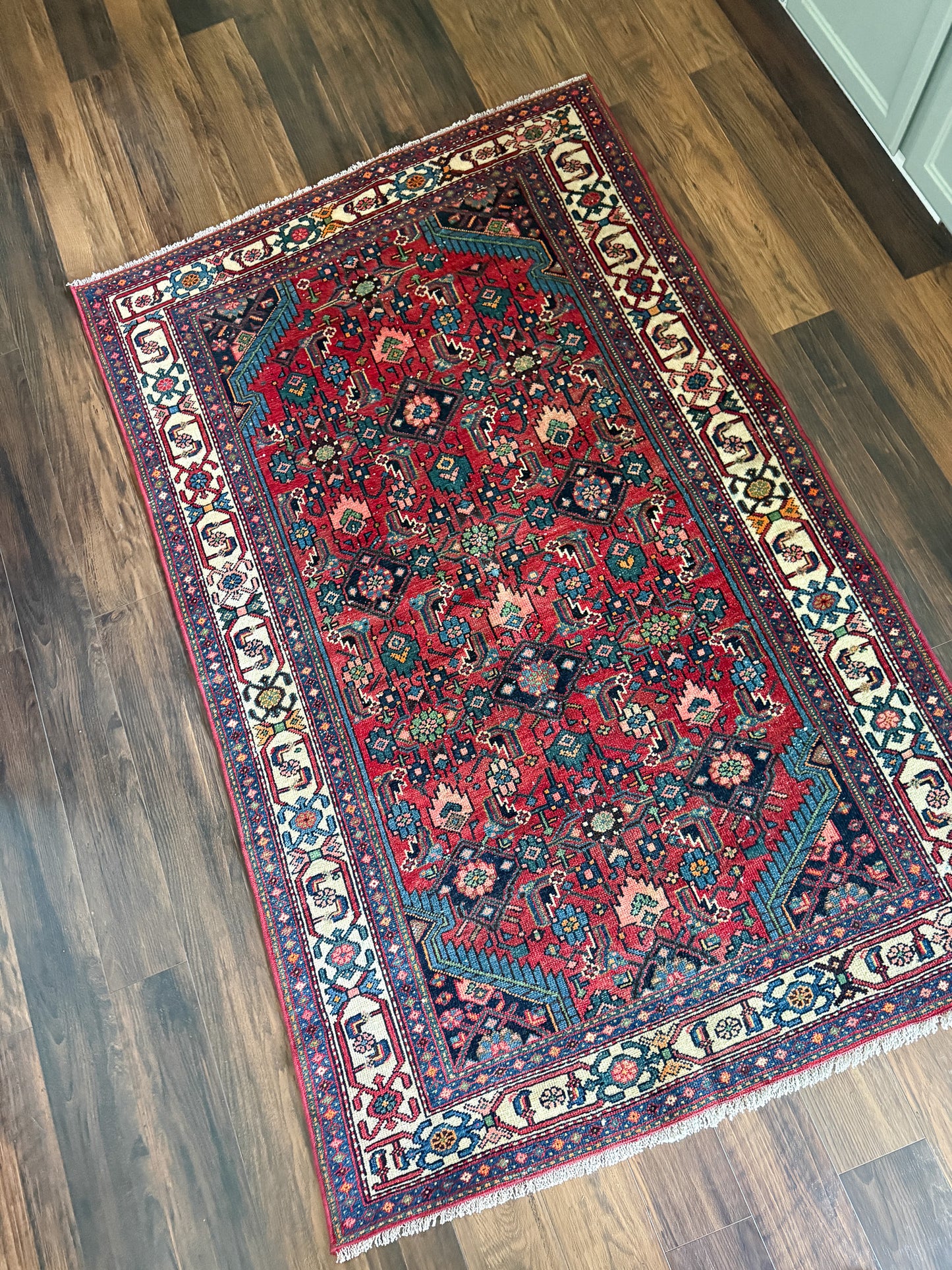 Vintage Heriz Area Rug No. A1242 - 4.1'x6.3'