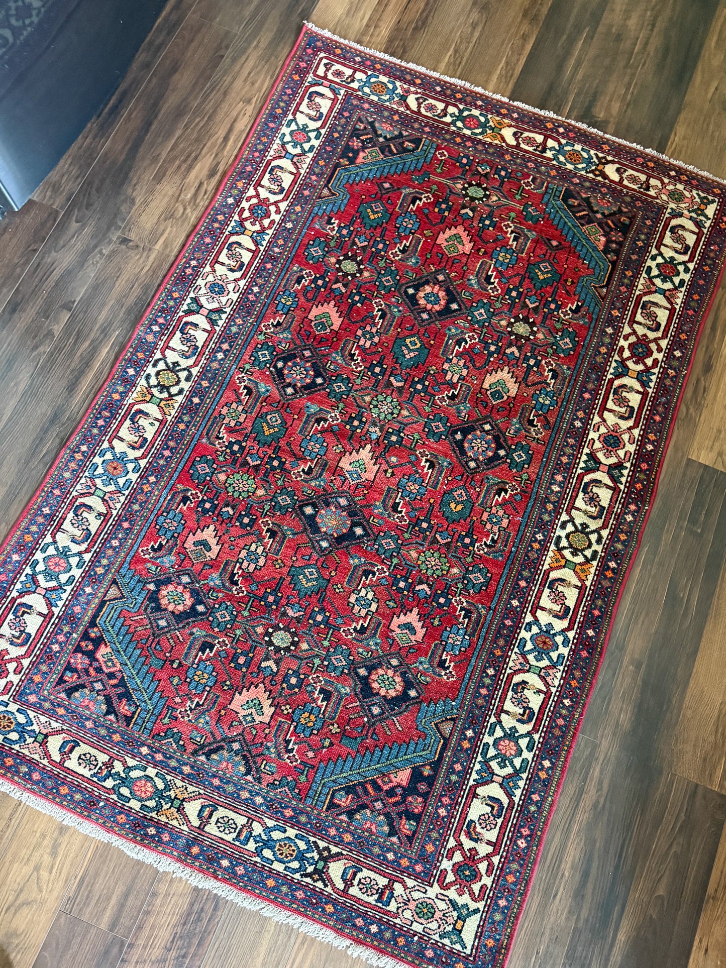 Vintage Heriz Area Rug No. A1242 - 4.1'x6.3'