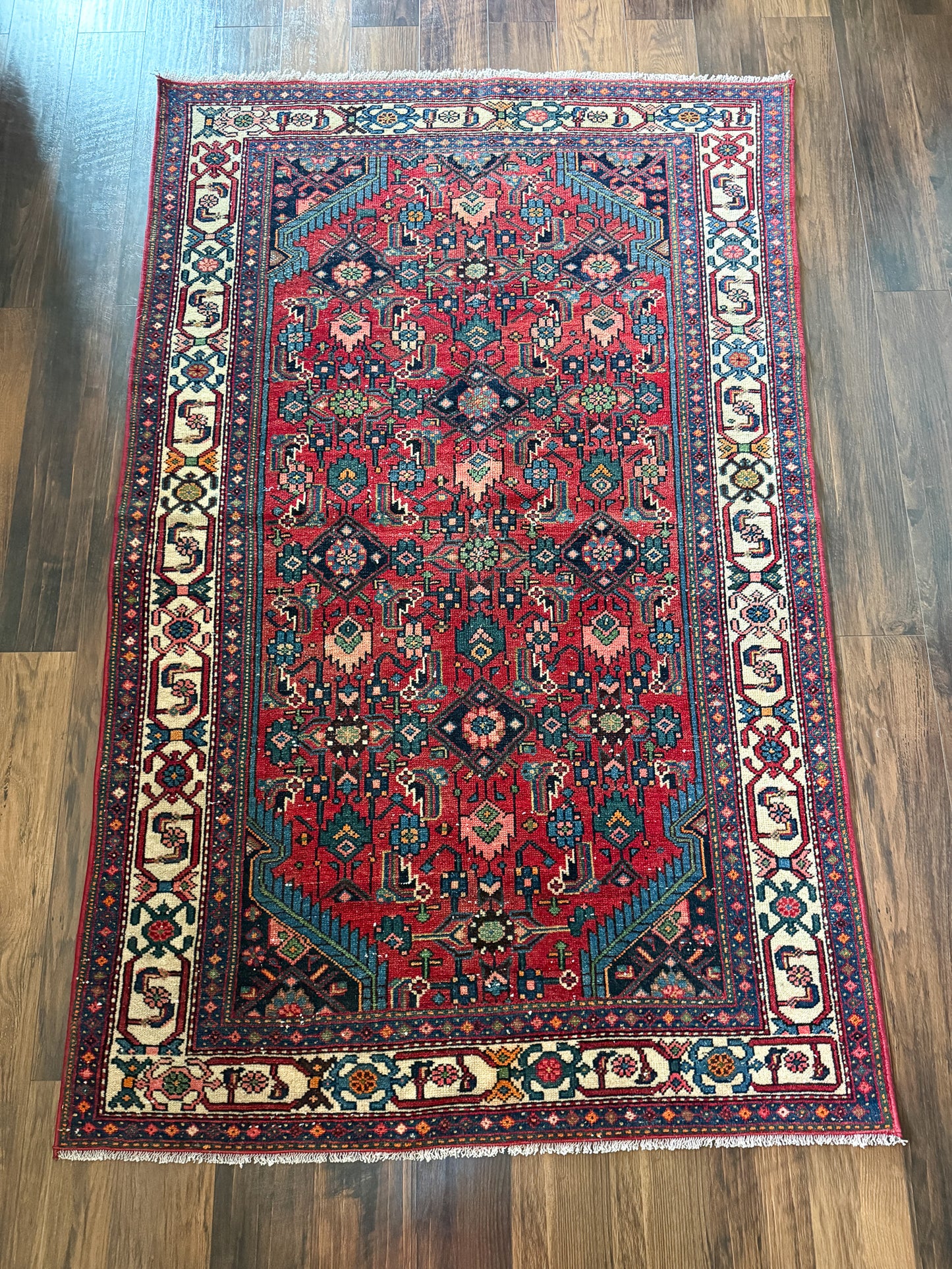 Vintage Heriz Area Rug No. A1242 - 4.1'x6.3'