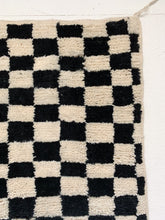 Load image into Gallery viewer, No. A1044 - 3.5&#39; x 5.2&#39; Black Checkered Moroccan Area Rug
