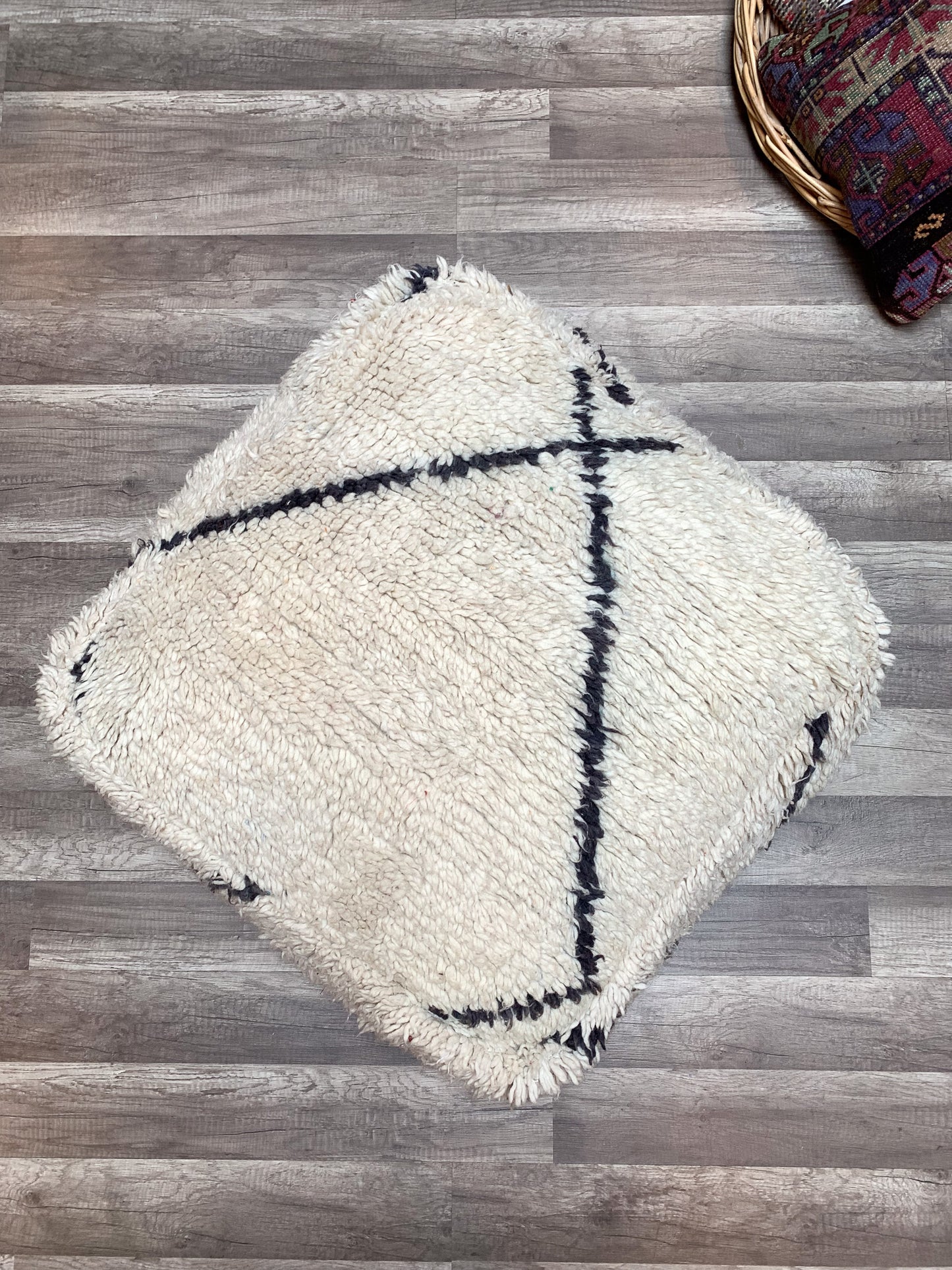 Moroccan Rug Floor Pouf / Pet Bed #357