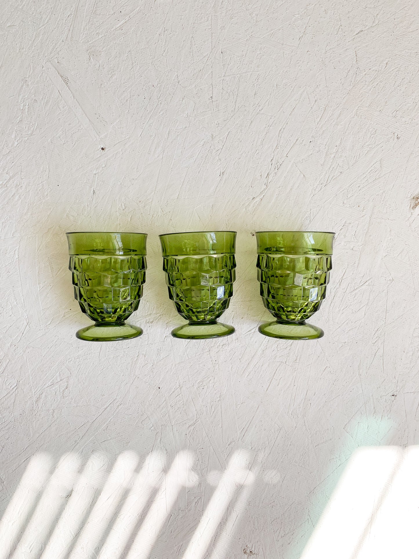 Reserved for Melissa- Green Vintage Drinking Glasses - Local Pickup Only