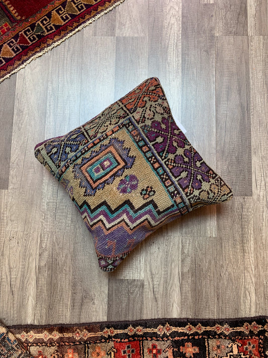 No. P378- 16" X 16" Turkish Rug Pillow Cover