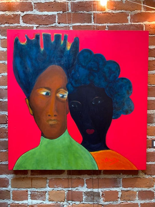 "I Love You, I Love You, Too" Original Painted Portrait by Sandra Bocas