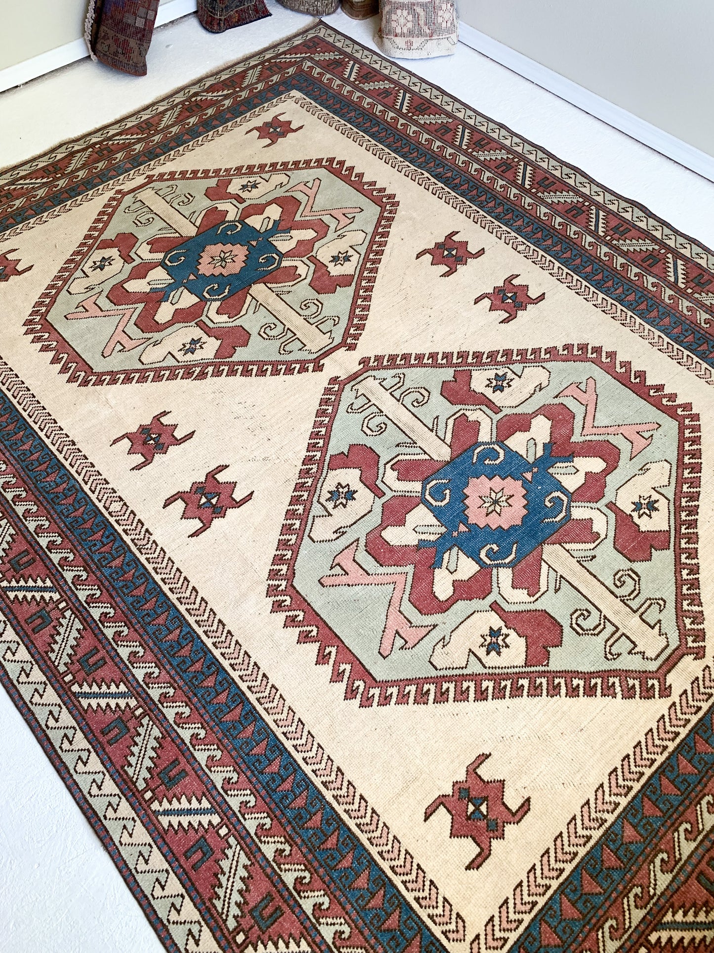 Reserved for Denise - A1055 - 6.6' x 8.8' Vintage Turkish Area Rug