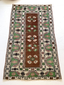 Reserved for Abby - No. A1057 - 3.5' x 6.1' Vintage Turkish Area Rug