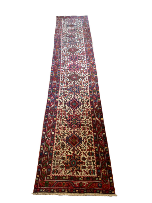 R1124 - 2.4' x 12.7' Vintage Persian Tabriz Runner Rug