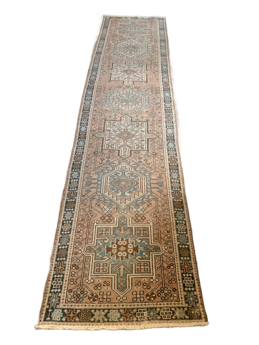 R1125 - 2.6' x 11.3' Vintage Persian Karaka Runner Rug