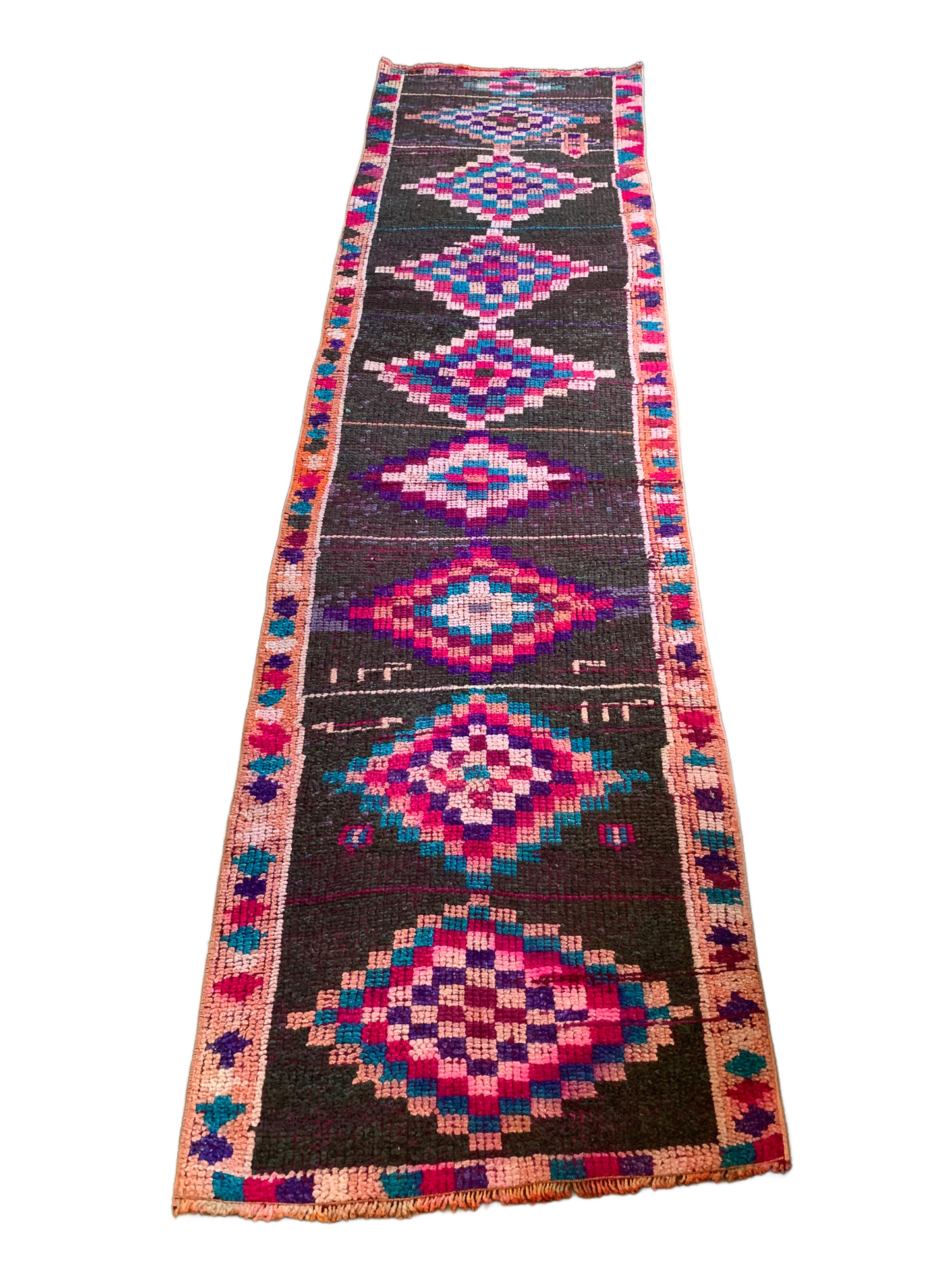 R1128 - 2.4' x 9.2' Vintage Turkish Herki Runner Rug