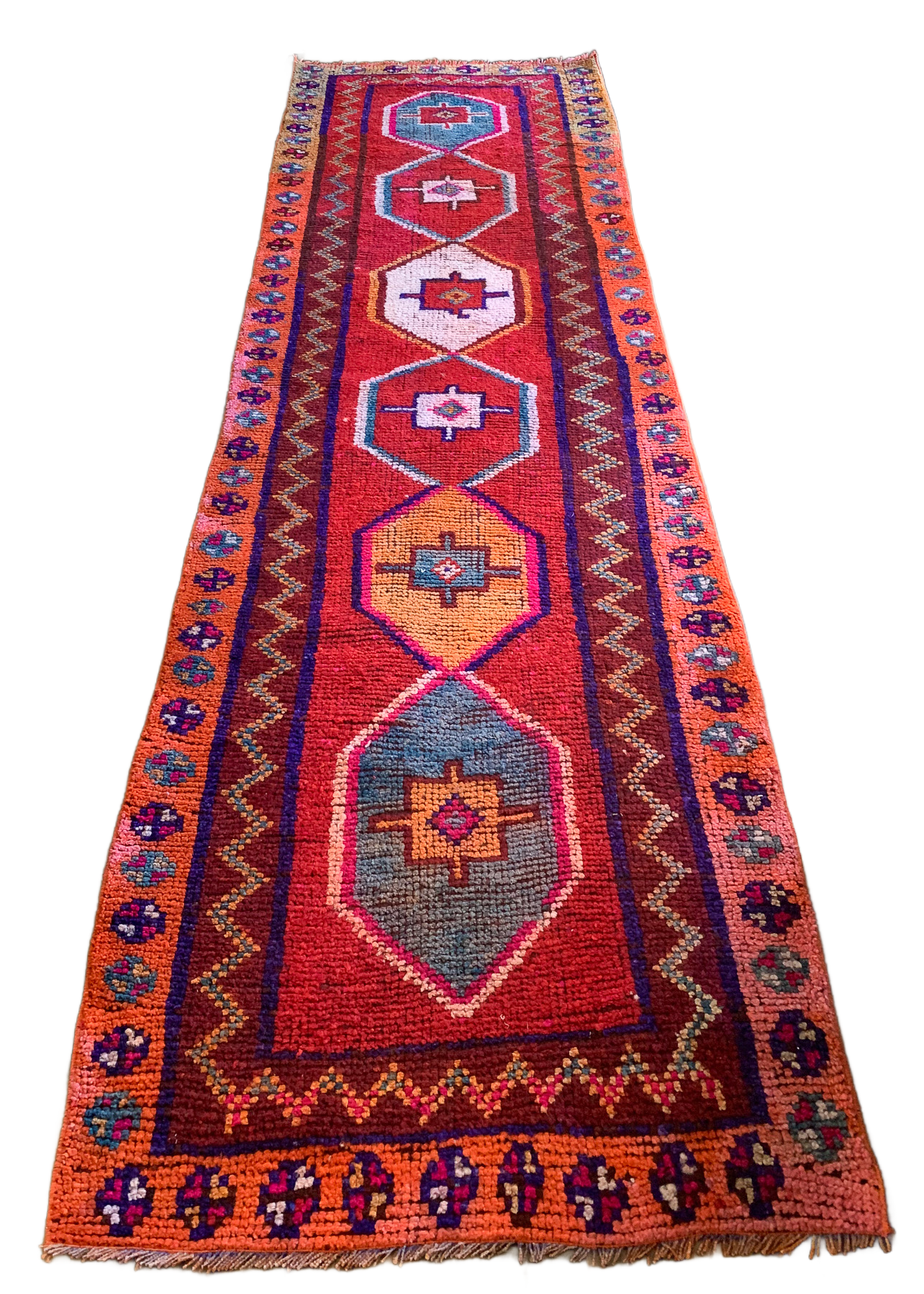 R1130 - 3.0' x 10.3' Vintage Turkish Herki Runner Rug