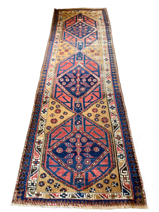 Reserved for Candice - R1131 - 3.3' x 10.8' Antique Persian Runner Rug