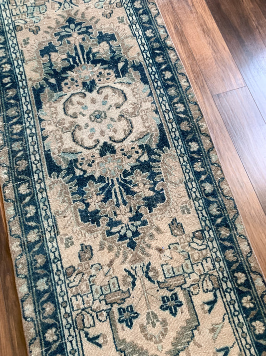 No. R1132 - 2.4' x 10.1' Vintage Persian Zencan Runner Rug