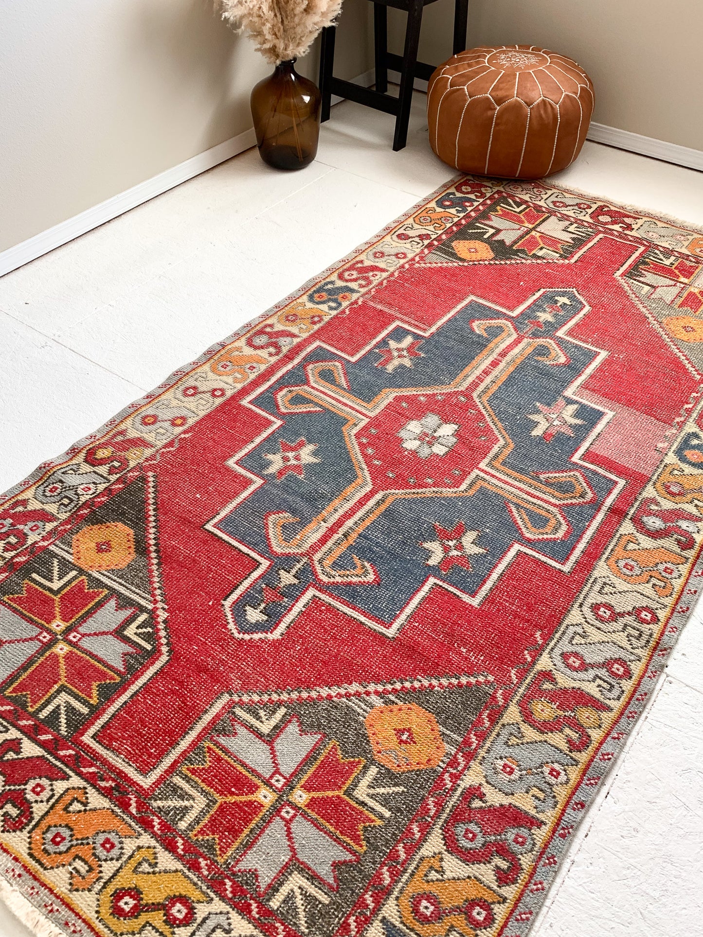 Reserved for Kathy - No. A1074 - 4.1' x 8.2' Vintage Turkish Area Rug