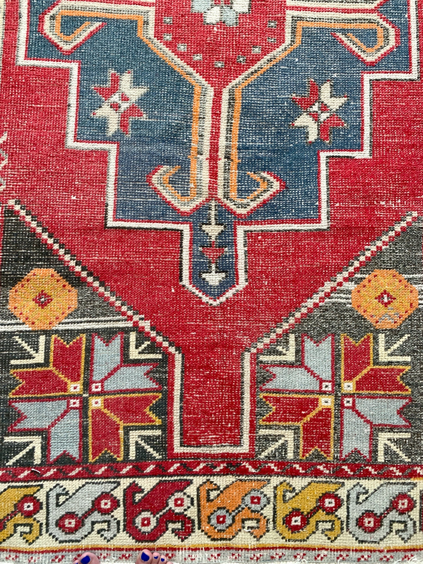 Reserved for Kathy - No. A1074 - 4.1' x 8.2' Vintage Turkish Area Rug