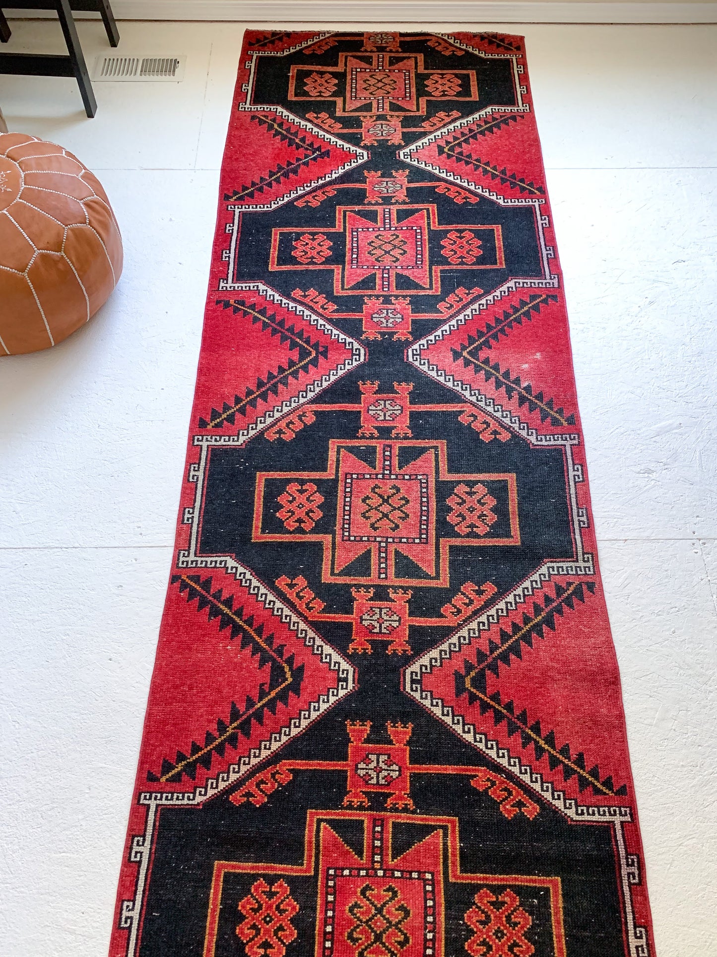 Reserved for Ann - No. R1058 - 3.0' x 9.6' Vintage Turkish Runner Rug