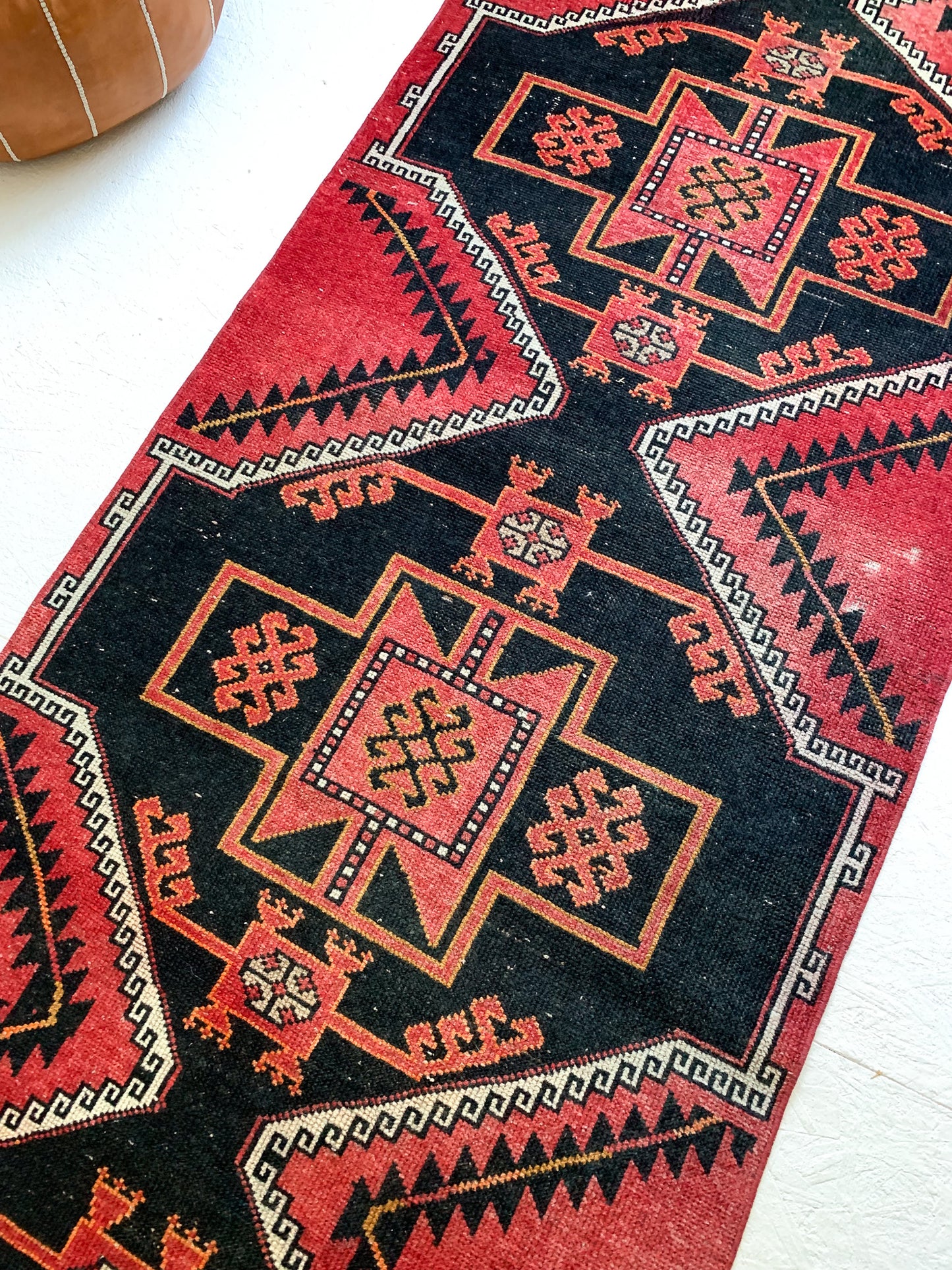 Reserved for Ann - No. R1058 - 3.0' x 9.6' Vintage Turkish Runner Rug