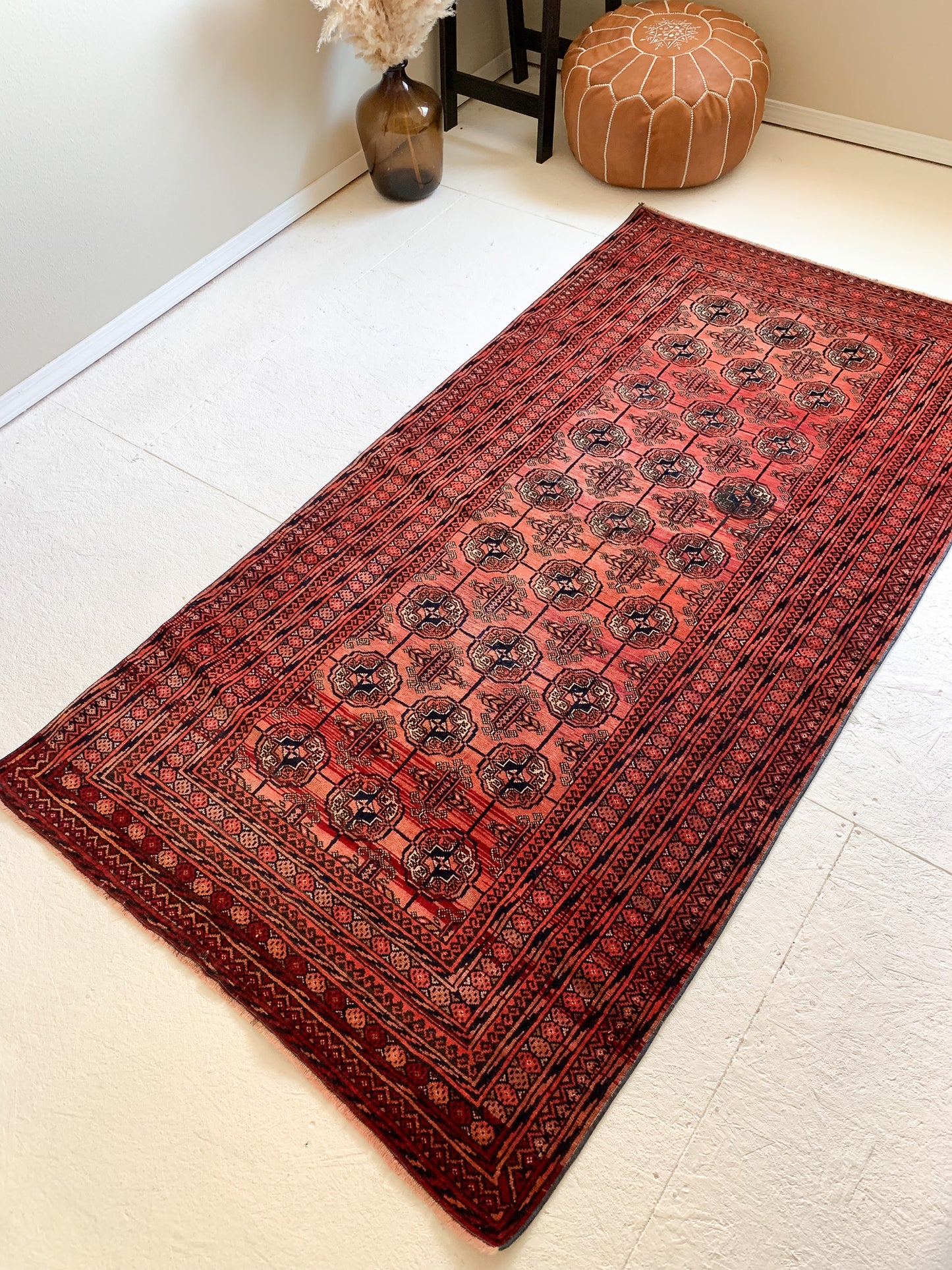 No. A1068 - 3.7' x 7.0' Vintage Afghan Balouch Elephant Foot Area Rug