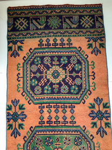 No. R1062 - 2.6' x 11.6' Vintage Turkish Runner Rug