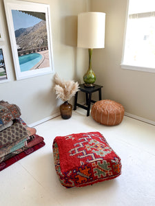 Moroccan Rug Floor Pouf #342