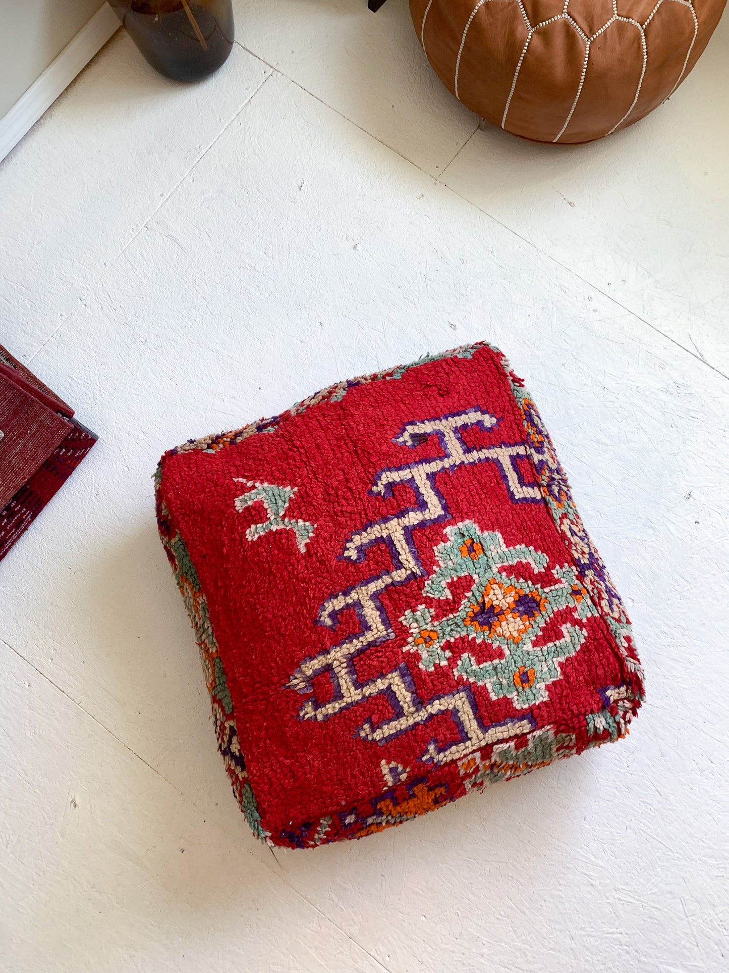 Moroccan Rug Floor Pouf / Pet Bed #342