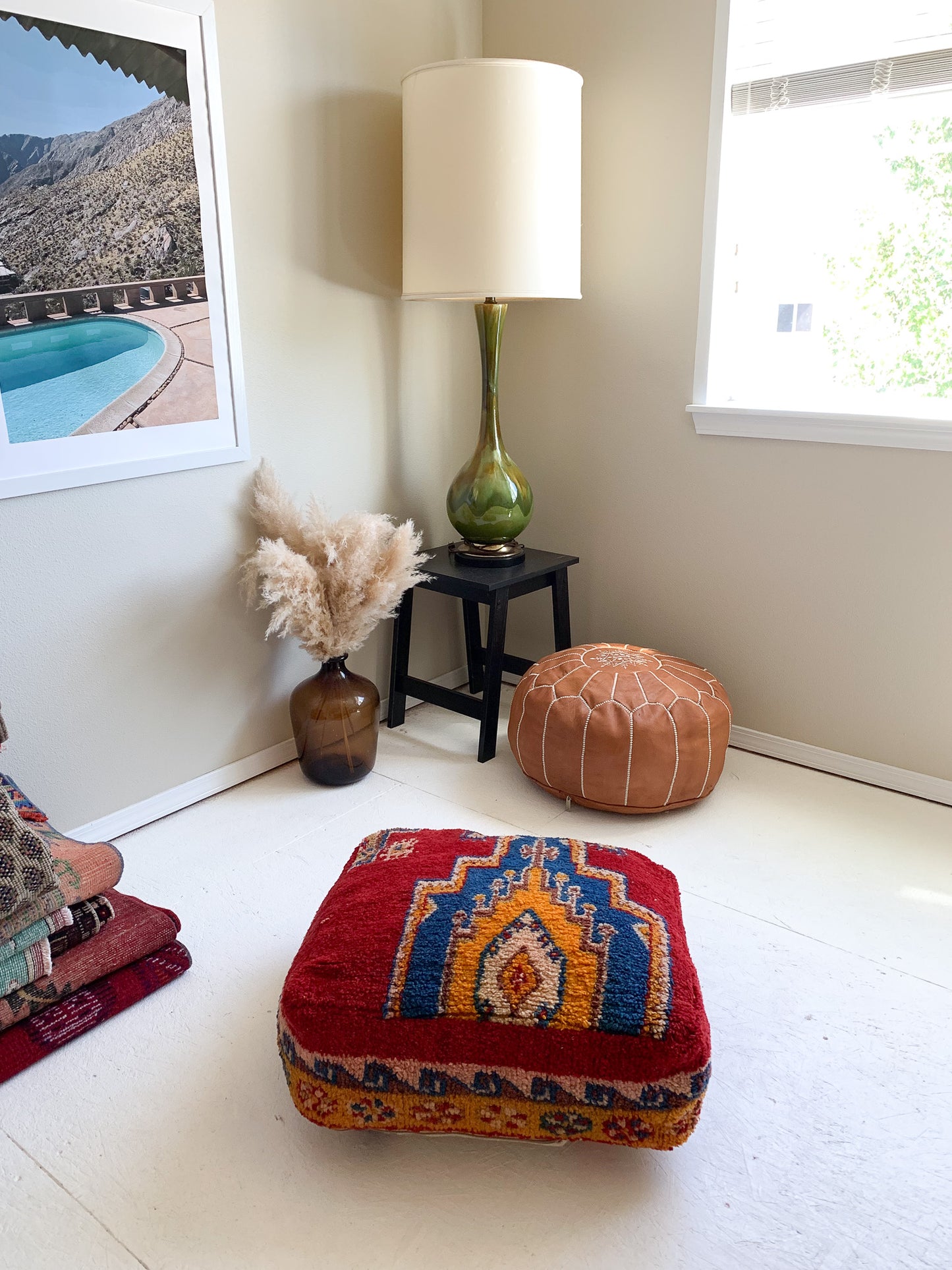 Moroccan Rug Floor Pouf / Pet Bed #343