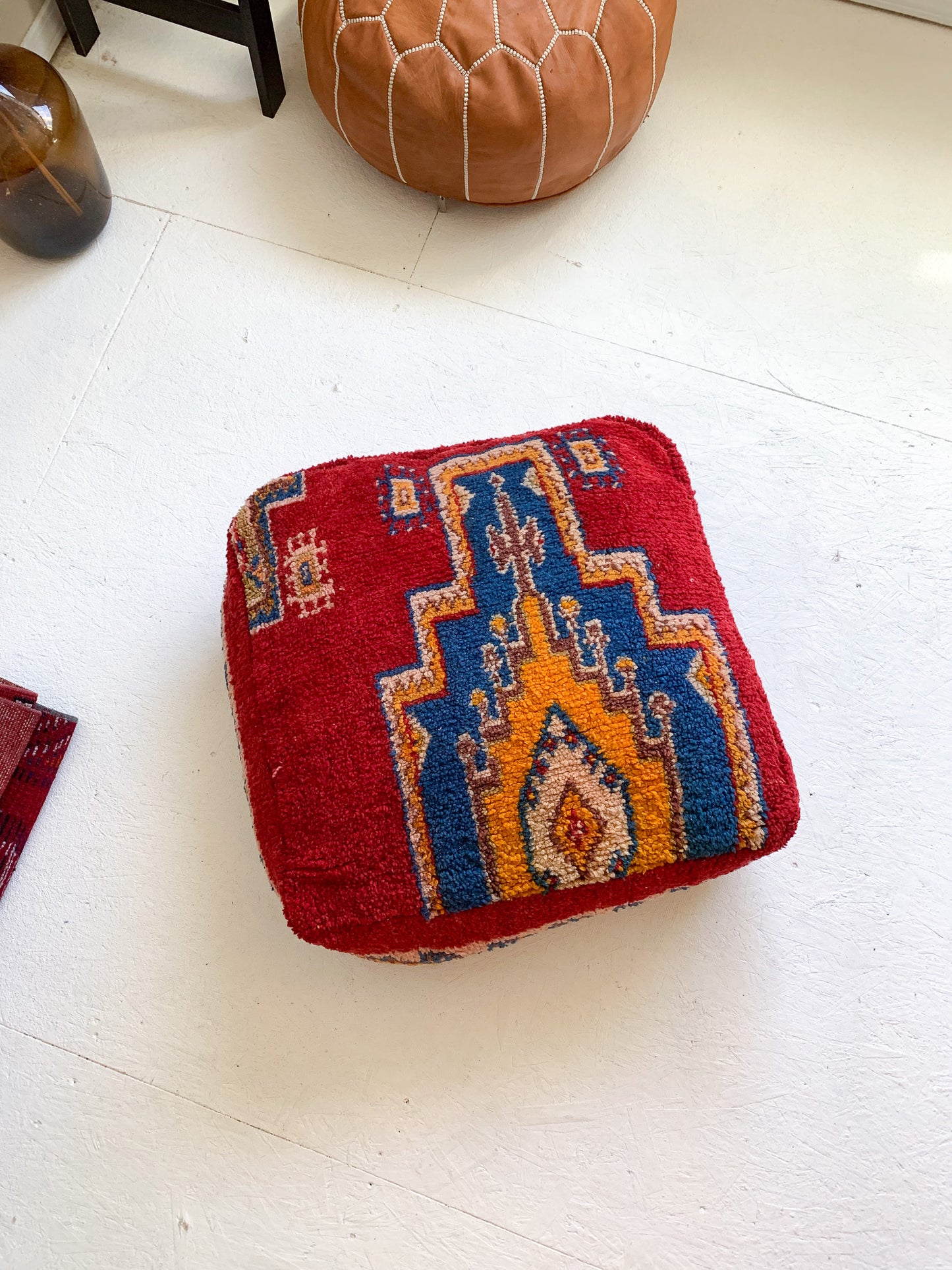 Moroccan Rug Floor Pouf / Pet Bed #343