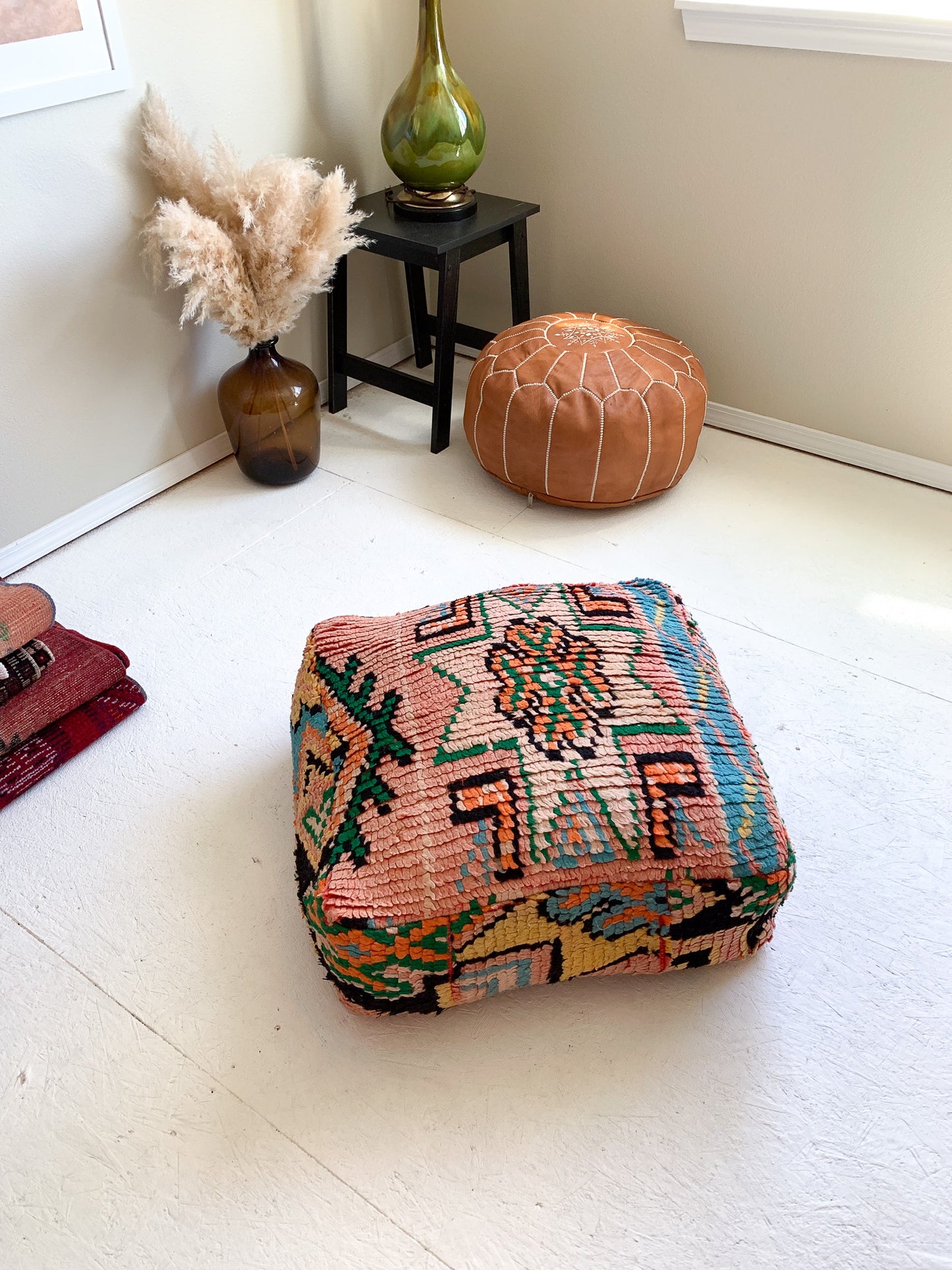 Moroccan Rug Floor Pouf / Pet Bed #344