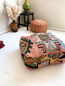 Moroccan Rug Floor Pouf / Pet Bed #344