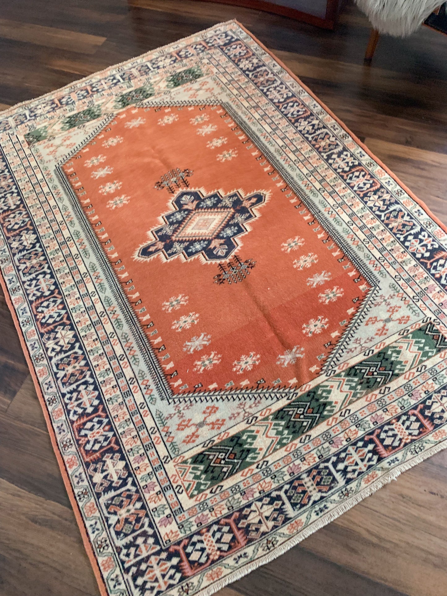 Reserved for Mary - Vintage Turkish Area Rug No. A1181 - 4.5' x 6.4'