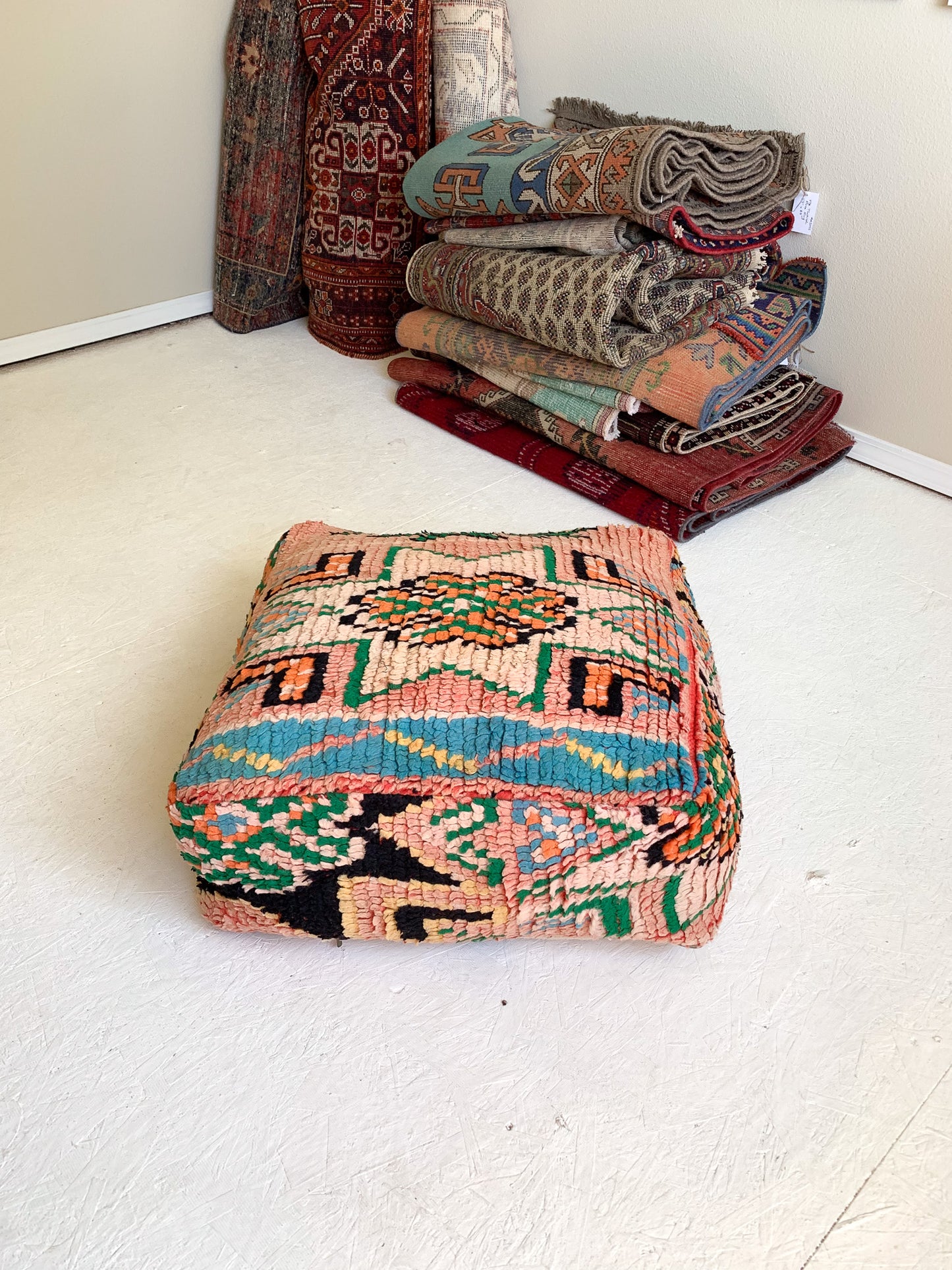 Moroccan Rug Floor Pouf / Pet Bed #344