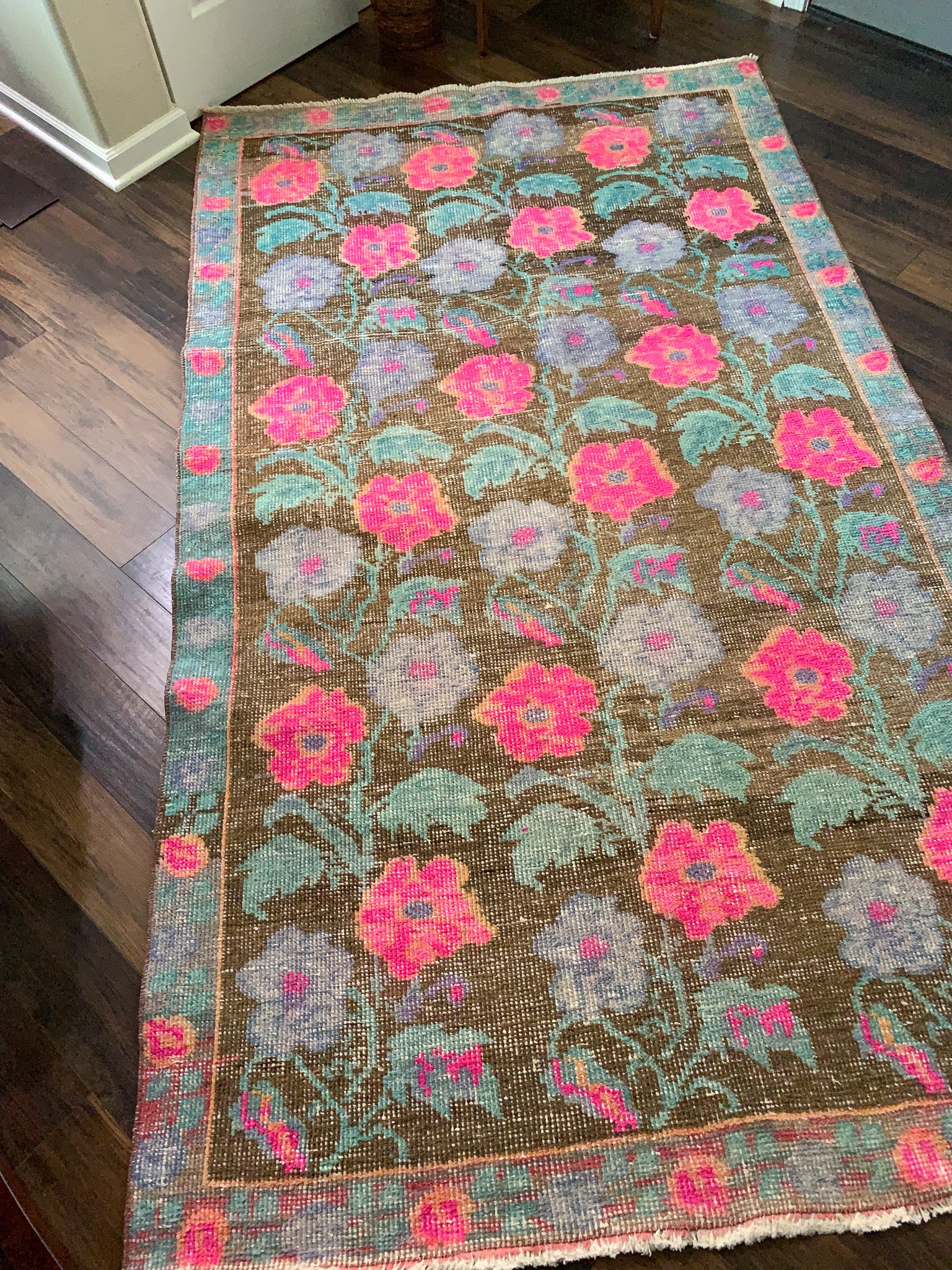 84×115 \"A foggy day” ViNTAGE TURKiSH RUG VintageTurkishRugNo.