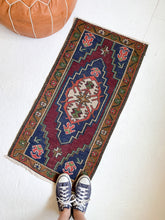 Load image into Gallery viewer, No. 564 - 1.7&#39; x 3.4&#39; Vintage Turkish Mini Rug
