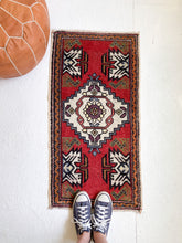 Load image into Gallery viewer, No. 586 - 1.7&#39; x 3.3&#39; Vintage Turkish Mini Rug
