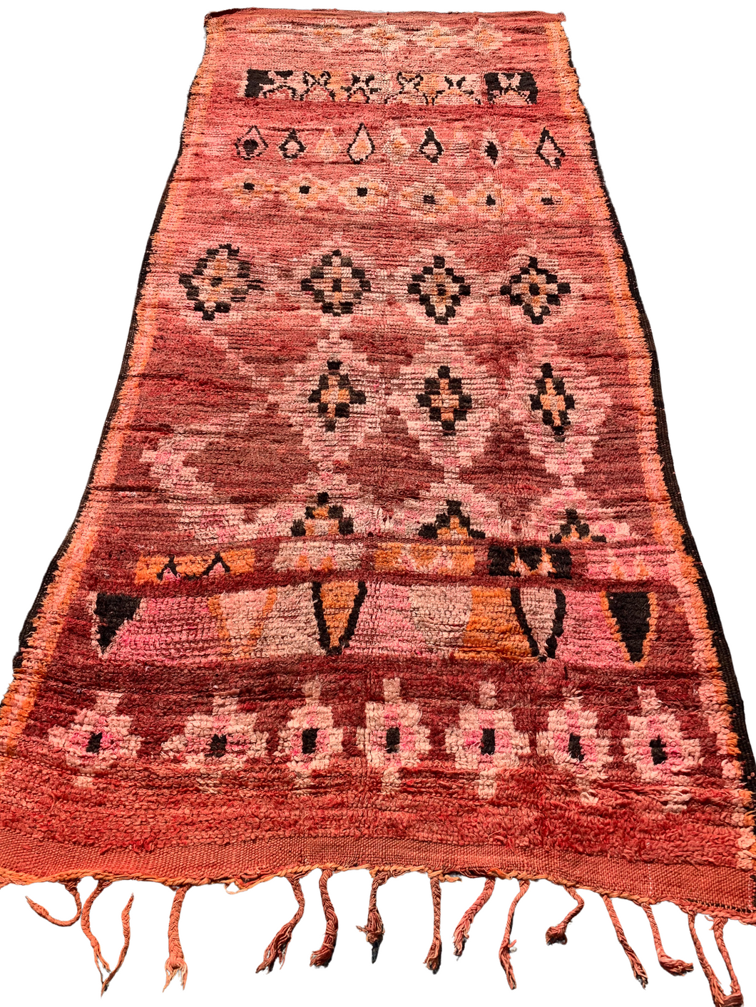 No. A1082 - 4.3' x 9.7' Vintage Moroccan Bejaad Area Rug