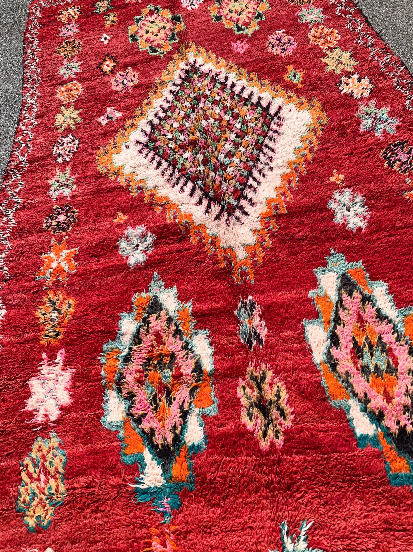 Reserved for Tracy - No. A1083 - 6.4' x 11.7' Vintage Moroccan Bejaad Area Rug